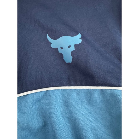 Under Armour Project Rock Track Jacket Full‎ Zip Athletic Warm Up Blue Mens M - Picture 6 of 6